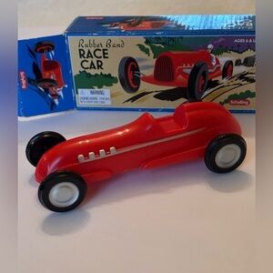 Rubber Band Red Race Car Toy